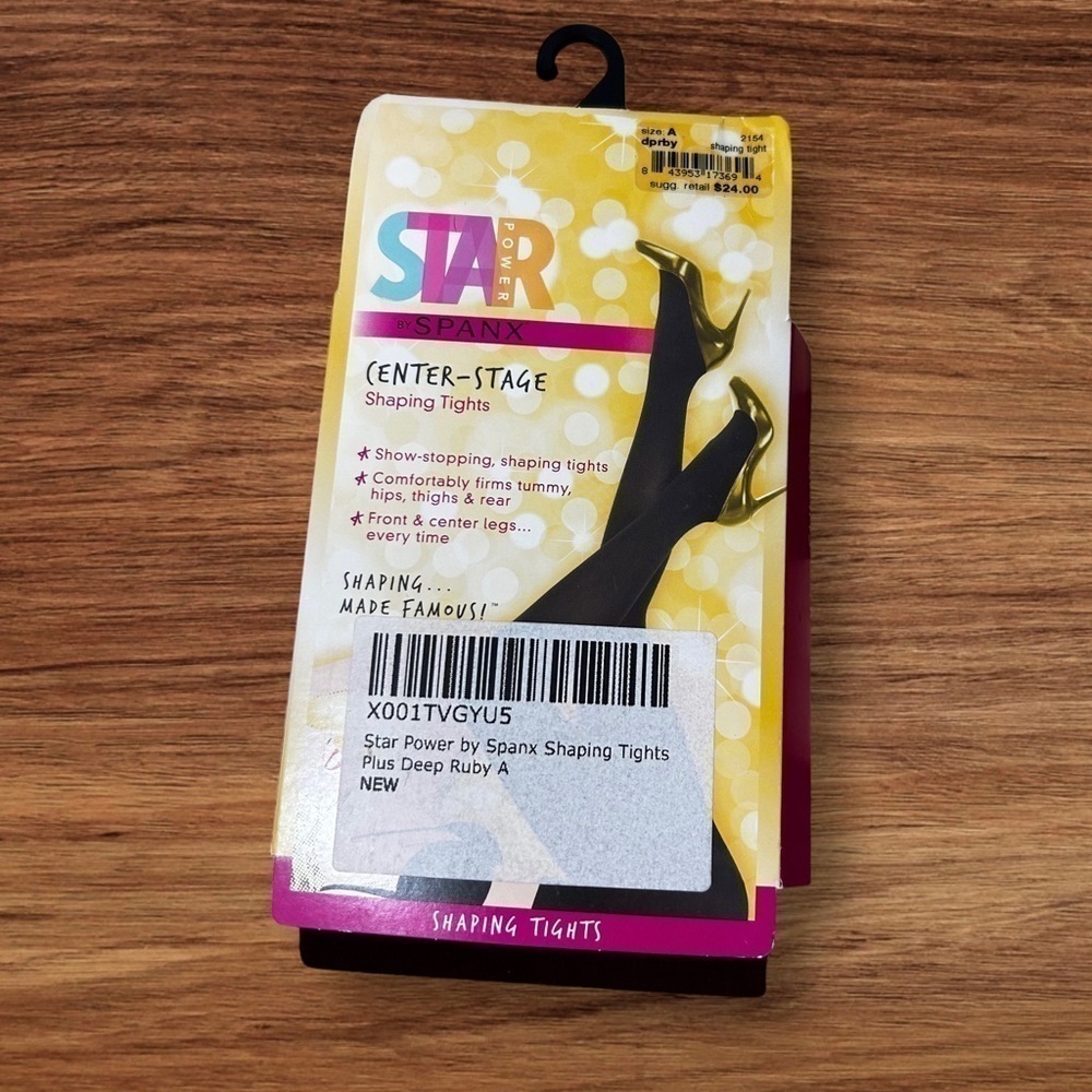 Spanx Star Power Center Stage Patterned Shaping Tights Size A Deep Ruby New